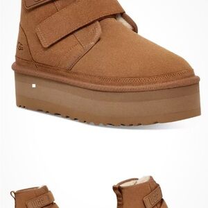 UGG Tan Platform Boots with Strap